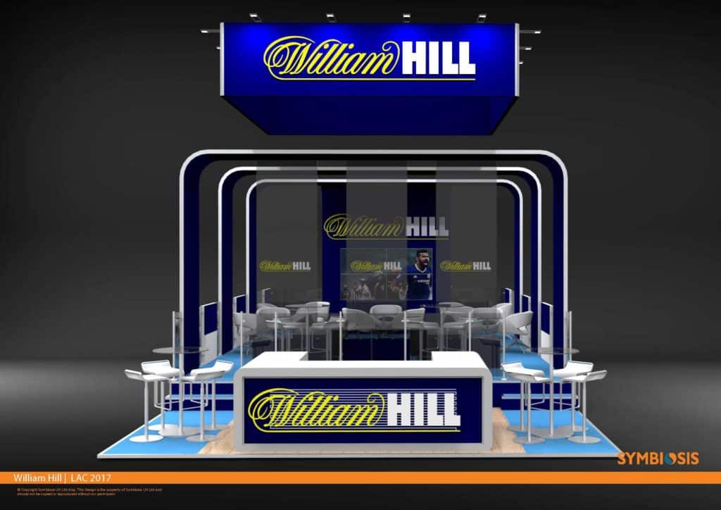 William Hill 12m x 6m exhibition stand design