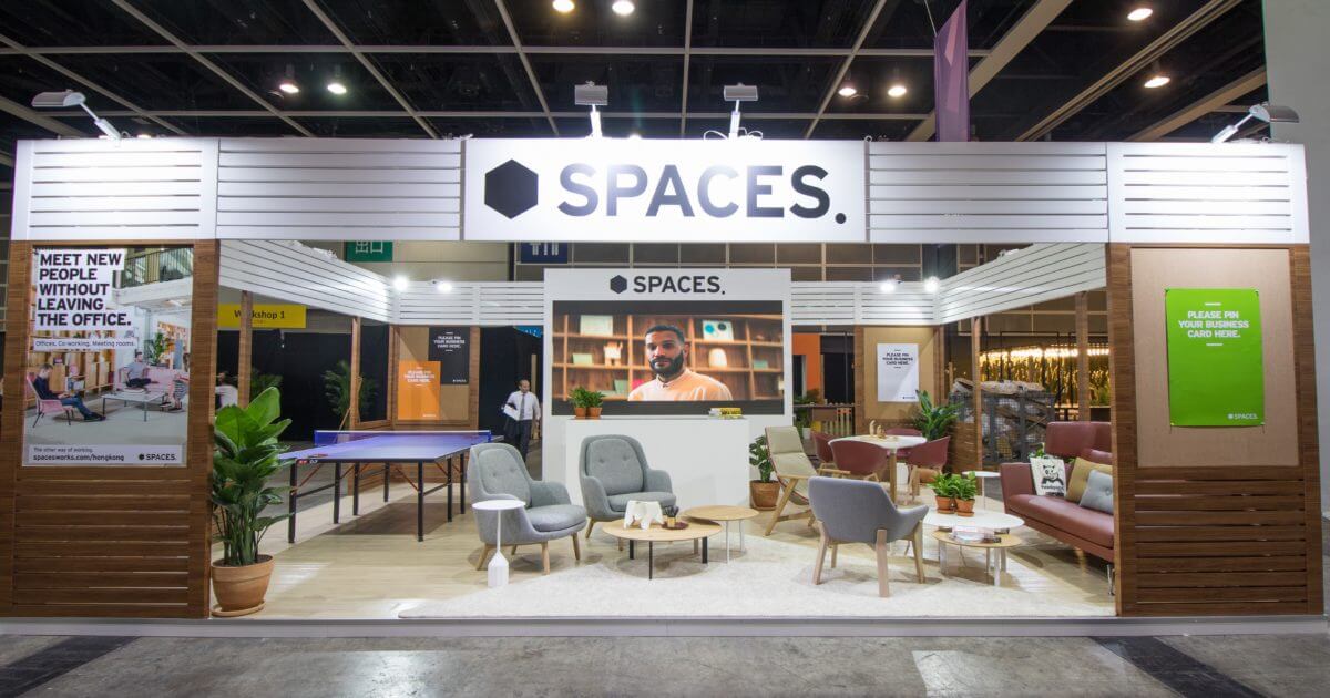 Spaces at RISE Hong Kong 2018 Front entrance looking into exhibition stand