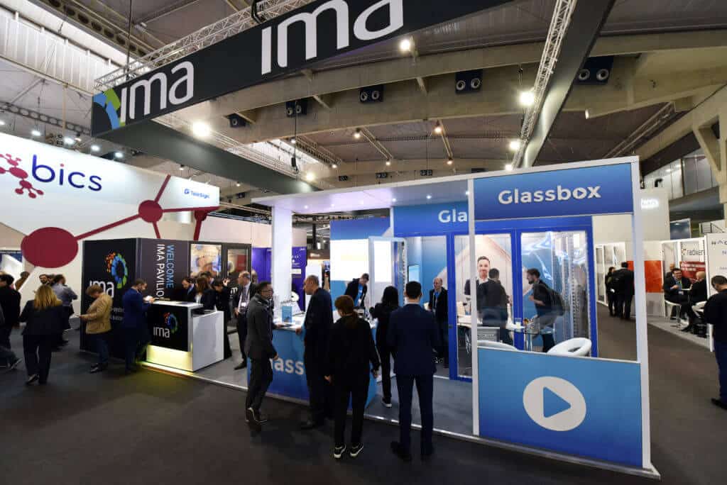IMA Pavilion at MWC Barcelona 2019 looking busy with staff and guests