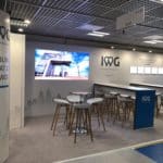 exhibition stand MIPIM with ledskin panel video wall and lightboxes