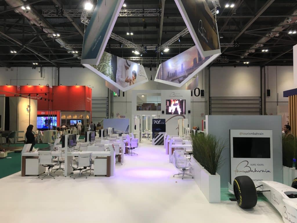 double decker exhibition stand WTM London 2019