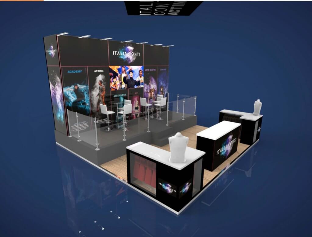 exhibition stand to two levels